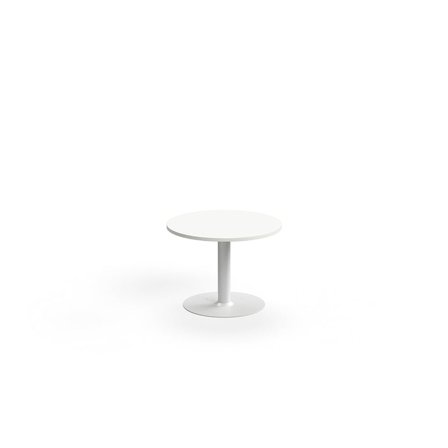 Sofabord ALVA, Ø700x500 mm, gulvfast, højtrykslaminat, hvid