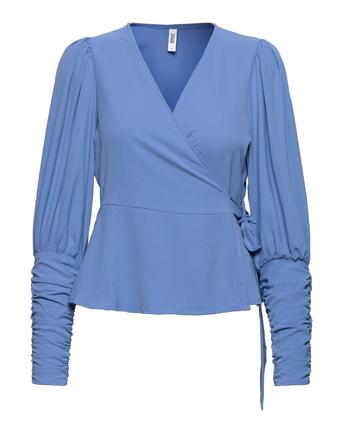 Onlcute L/S Cuff Wrap Top Nn Blue ONLY