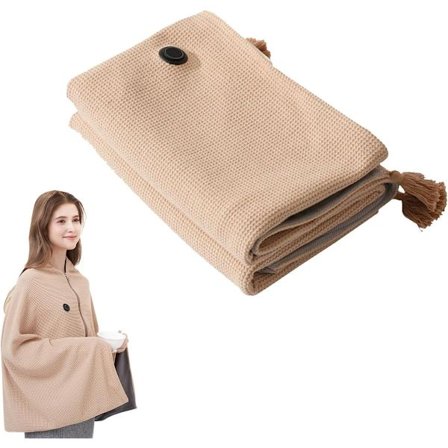 Elektrisk tæppe - 150x80cm - Genopladeligt elektrisk tæppe - Beige