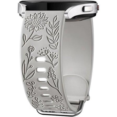 Solrosgraverat armband kompatibelt med Samsung Galaxy Watch 7 6 5 4 40mm 44mm Dam, 20mm Mjukt Silikonband för Galaxy Watch Grå_OF