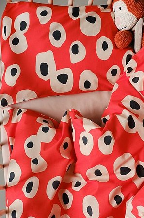 Jotex - Mini Bettbezug-set Krippe Organisch tomatenrot - OVO - Kaufe Kinderbettbezüge & Kopfkissenbezüge bei Jotex