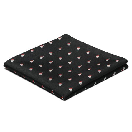 Černý vánoční kapesníček do saka s lebkami pro muže - Vánoční kravaty