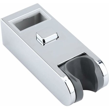 Justerbar krom dusjhodeholder med skinne - ABS, høydejusterbar, kompatibel med de fleste merker