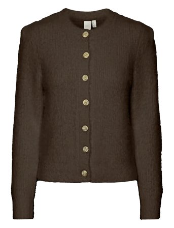 YAS Yasmey Ls Knit Cardgian - Brown - S