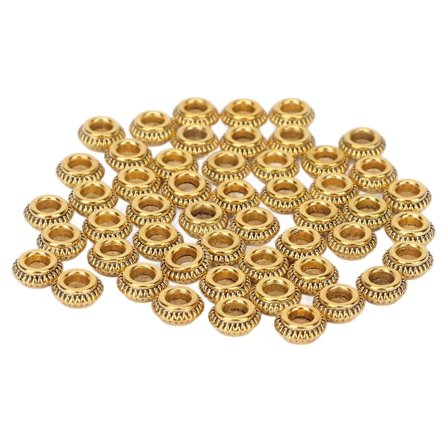 50 stk Hår Dreadlock Perler Zink Legering Hår Skæg Dekorationsringe DIY Smykker Tilbehør Guld