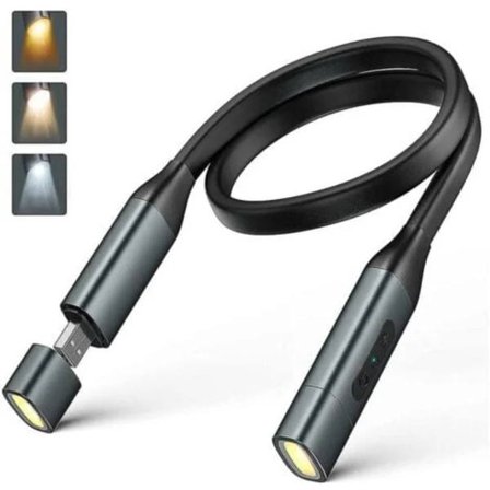 Nakkelæselampe 1100mAh Fleksibel LED Boglampe til Læsning i Sengen om Natten, Håndfri Lamper til Læsning Løb Camping Strikning Syning