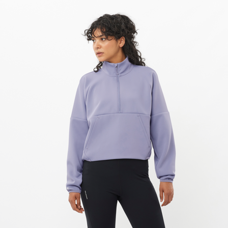 Salomon - Jassen Kleding Shkout Hz Crop Sweater W - Blue Granite