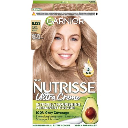 Garnier Nutrisse Ultra Créme 8132 Light Blonde Nude, Hår, Hårfarve, Permanent Hårfarve