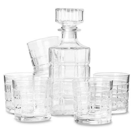 Whisky Set | 6 Geometrische Glazen en Karaf voor mannen - Cadeaus voor fijnproevers