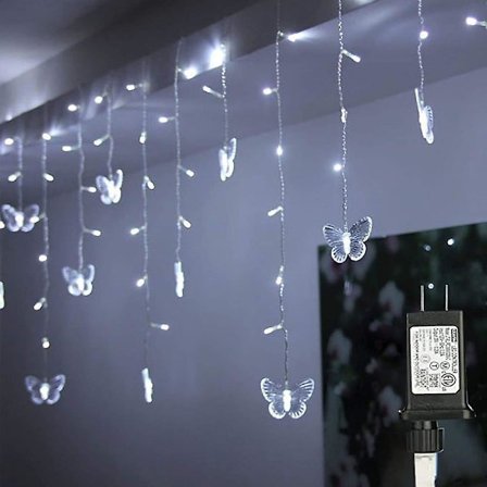 Joulu LED-keijuvalosarja Perhonen Verho 5m 216LED