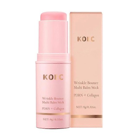Wrinkle Bounce Multi Balm Stick | PDRN Kollagen Rynke Stick | Alt-i-Én Fugtgivende Læbepomade Øjencreme Halscreme Makeup Base & Ansigtsmist Fugt B