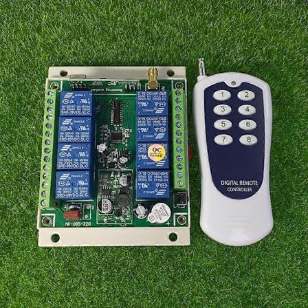Yhteensopiva Dc 12v 24v 36v 8 Ch Rf Langattoman Kaukosäätimen Kytkimen Kaukosäädinjärjestelmän 8ch 10a Rele Vastaanotin +8 Painikkeen Lähetin -