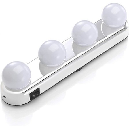 Auraglow Uppladdningsbar LED-Sminkspegel för Makeup/Styling med 4 LED och Sugkoppsmontering för Badrum eller Sminkbord