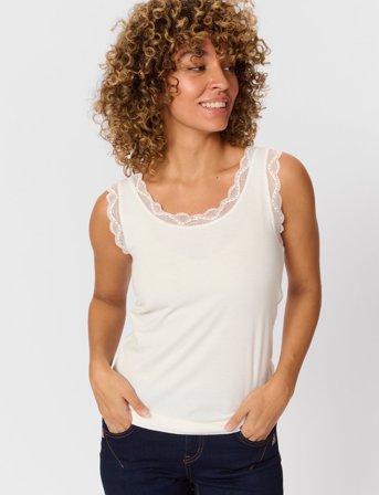 Cream Vanessa Top - White - L