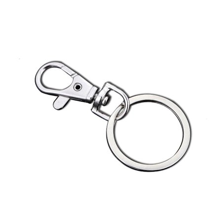10 stk. nøgleringe, poleret metal nøglering krog med aftagelig R