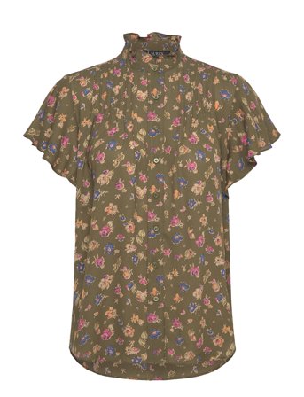 Lauren Ralph Lauren | Floral Georgette Flutter-Sleeve Shirt | XS