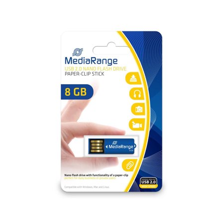 MediaRange USB Nanostick 8 GB m. Klammerf F-FEEDS
