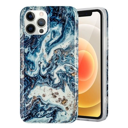 Marmormotiv iPhone 12 Pro Max skal - Blå