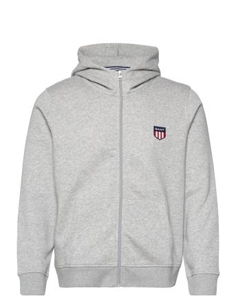 Reg Retro Shield Zip Hoodie GANT Grey