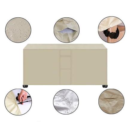 Beige ulkokäyttöön vedenpitävä Oxford-kangashuonekalujen cover hengittävällä ikkunalla ja kahvalla - 160x130x90cm