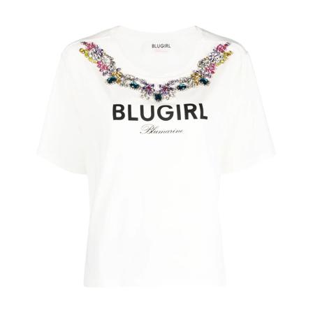 Blugirl, T-Shirts Wit, Dames, Maat:S