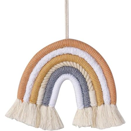 Håndvevd regnbueteppe for veggdekorasjon i jenterom