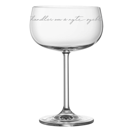 LYKKETEGNING CHAMPAGNEGLASS DET HANDLER OM NYE ØYEBLIKKET