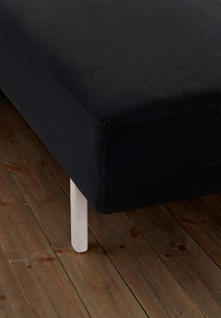 Cellbes of Sweden - Laken i jerseystoff Jennifer i svart i størrelse 180 x 200 + 30 cm