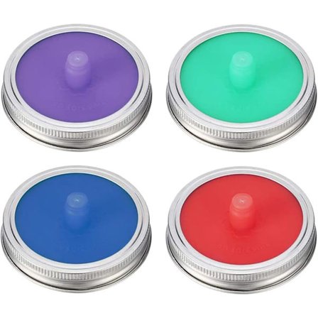 Vanntætte gjæringslokk, 4 stk. Mason Jar gjæringslokk