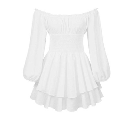 Damekjole med flæse lange ærmer