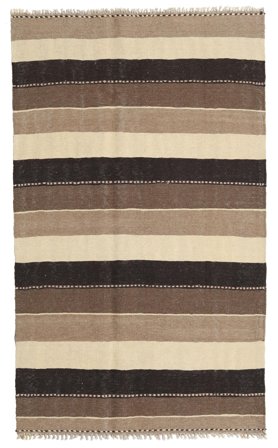 Tissé À La Main Kilim Tapis 126X210 De Laine Marron/Beige Petit
