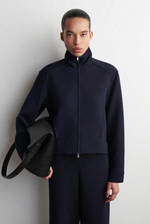 COS Femme Veste De Survêtement En Néoprène Jacket in Bleu