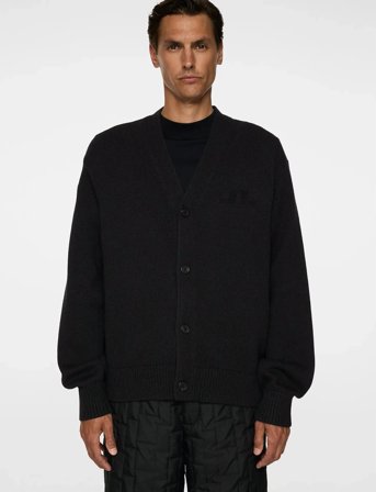 J. Lindeberg Eddy Wool Blend Cardigan - Black - XL