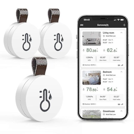 Bluetooth termometer hygrometer, trådlös termohygrometer mini, med smart sensor-app, datalogger och exportdata för sovrum, babyrum, vinkällare
