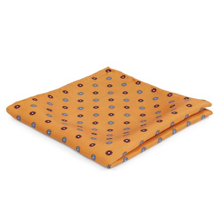 Oranje Pochet met Bloemmotief voor mannen - Pochetten met patroon