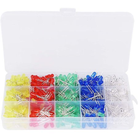 500 st 5 mm lysdioder i olika färger, elektroniska komponenter