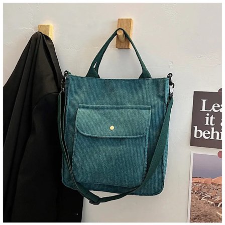 Personlig Navn Dame Corduroy Lynlås Skuldertaske Lærred Håndtaske Casual Dame Eco Crossbody Taske Vintage Messenger Tasker~06934
