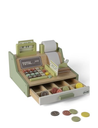 Dantoy | Cash Register Wood In Gift Box 33 Parts | 28.5X16.5X24CM
