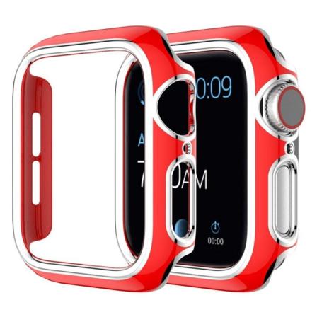 Apple Watch Series 6 / 5 44mm värillinen koristeellinen suojus - Punainen / Hopea Red