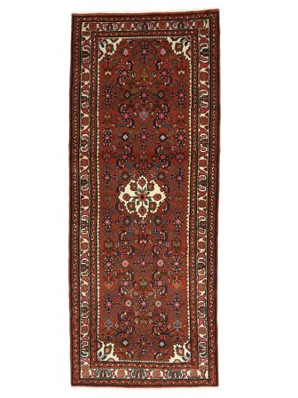 Alfombra Oriental Hosseinabad 73X184 De Pasillo Rojo Oscuro/Negro (Lana, Persia)