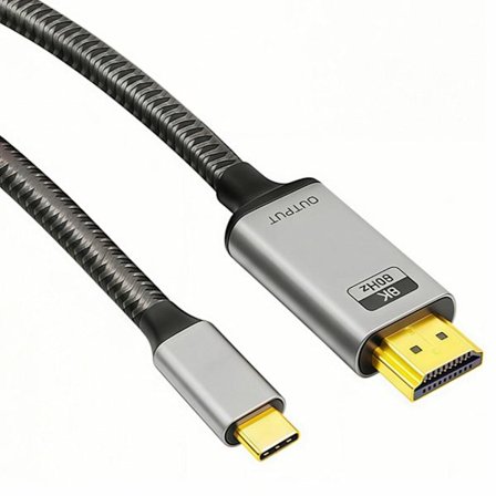HDTV 2.1 Kabel USB C till HDTV 8K 60Hz Aluminium Aktiv Sladd för PC Laptop
