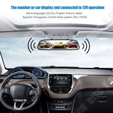 TD Auto Backspegel + Backkamera - Night Vision - 4,3 "trådlös - Parkering Biltillbehör