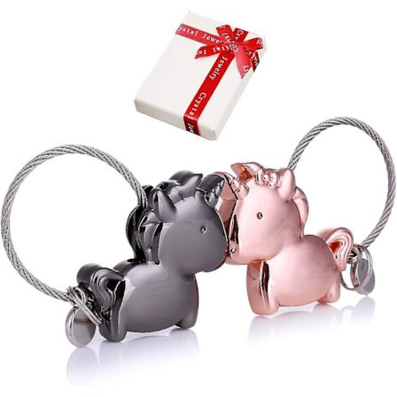 Nyckelring Par kärlek, 1 par magnet liten nyckelring med magnetisk mun, rostfritt stål - high quality