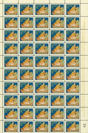 Danmark - julmärkeark 1939 - Ufoldet