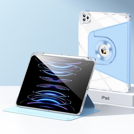 Stilrent fodral för iPad 10 10.9" blå magnetisk rotation delad tunn transparent