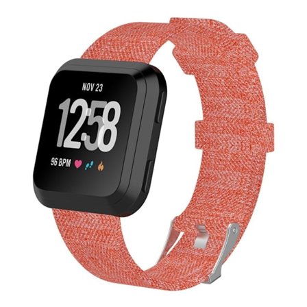 Fitbit Versa klockarmband canvas metall spänne - Orange