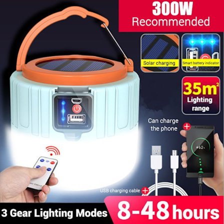 Solar LEDCamping Spotlight Bright Light Remote Control