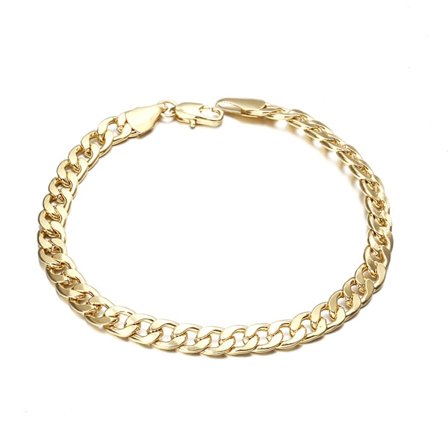 Utsökt 6 mm bredd kantkedjelänkarmband armband i rostfritt stål Smycken