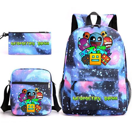 Geometry Dash -peli, Geometry Dash -kolmiosainen reppu pojille ja tytöille, kampus-tyylinen reppu koulun alkamiskauteen