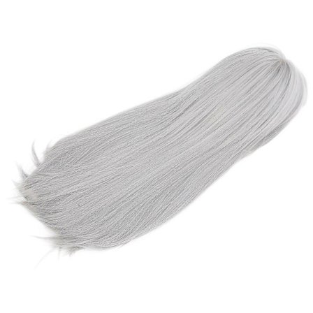 Grå Lang Rett Cosplay Parykk for Kvinner - Naturlig Syntetisk Hår for Halloweenfest